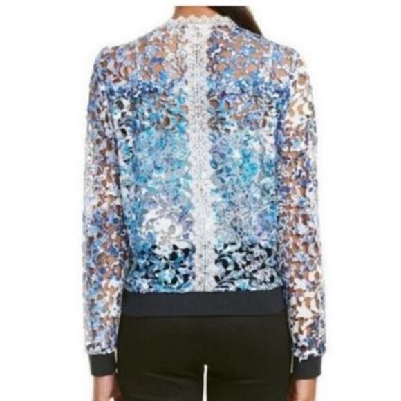 T Tahari Floral Lace Eyelet Jacket & Skirt Coord Set - RARE Wearable Art, S/M - Picture 8 of 16